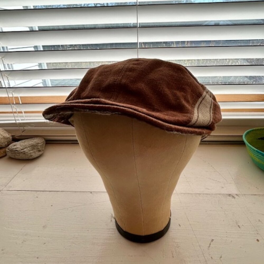 SALE Goorin Brothers Unisex Brown Linen, Cotton Flat Hat Cap